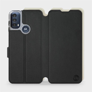 Etui Soft Touch do Motorola Moto E30 - wzór Satynowa czerń z platyną