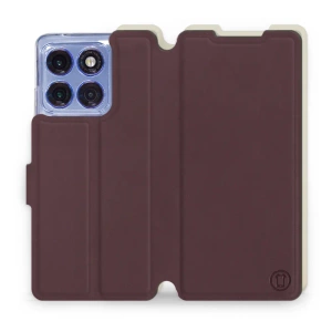 Etui Soft Touch do Motorola Edge 60 Pro - wzór Matowy burgund z platyną