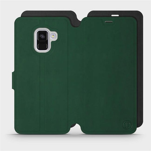 Etui Soft Touch do Samsung Galaxy A8 2018 - wzór Miejska zieleń z czernią
