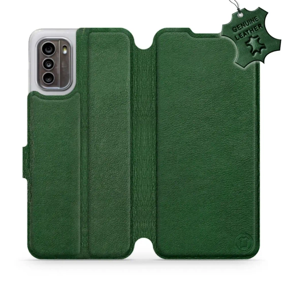 Etui ze skóry naturalnej do Nokia G60 5G - wzór Green Leather