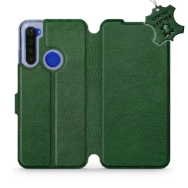 Etui ze skóry naturalnej do Xiaomi Redmi Note 8T - wzór Green Leather