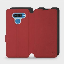 Etui Soft Touch do LG Q60 - wzór Zachodząca czerwień z czernią