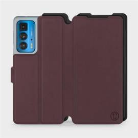Etui Soft Touch do Motorola Edge 20 Pro - wzór Matowy burgund z czernią