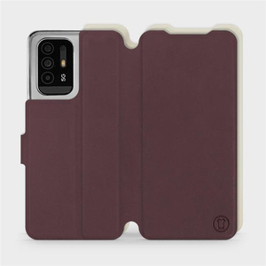 Etui Soft Touch do OPPO Reno 5 Z - wzór Matowy burgund z platyną