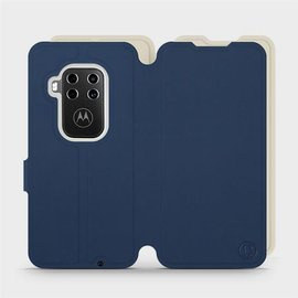 Etui Soft Touch do Motorola One Zoom - wzór Głęboki granat z platyną