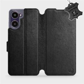 Etui ze skóry naturalnej do Realme 10 - wzór Black Leather
