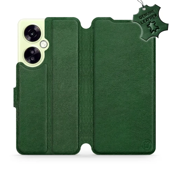 Etui ze skóry naturalnej do OnePlus Nord CE 3 Lite 5G - wzór Green Leather