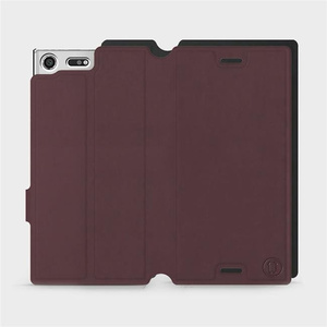 Etui Soft Touch do Sony Xperia XZ Premium - wzór Matowy burgund z czernią