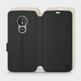 Etui Soft Touch do Motorola Moto G7 Power - wzór Satynowa czerń z platyną