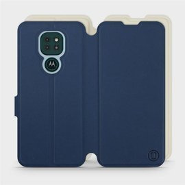 Etui Soft Touch do Motorola Moto G9 Play - wzór Głęboki granat z platyną