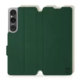 Etui Soft Touch do Sony Xperia 1 V - wzór Miejska zieleń z platyną