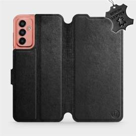 Etui ze skóry naturalnej do Samsung Galaxy M13 - wzór Black Leather