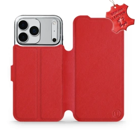 Etui ze skóry naturalnej do Apple iPhone 17 Pro Max - wzór Red Leather