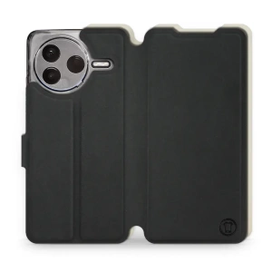 Etui Soft Touch do Xiaomi POCO F7 Pro 5G - wzór Satynowa czerń z platyną