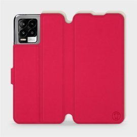 Etui Soft Touch do Realme 8 - wzór Żywa czerwień z platyną