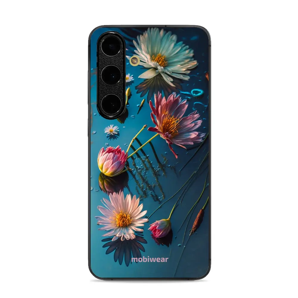 Mobiwear Glossy Case, Handyhülle, Geräteschutz, stilvolle Grafik, sicheres Gehäuse, Blau-Blumig