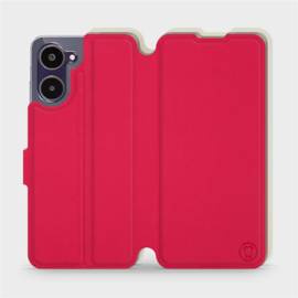 Etui Soft Touch do Realme 10 - wzór Żywa czerwień z platyną