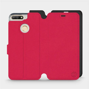 Etui Soft Touch do Huawei Honor 7A - wzór Żywa czerwień z czernią