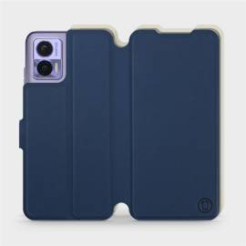 Etui Soft Touch do Motorola Edge 30 Neo - wzór Głęboki granat z platyną