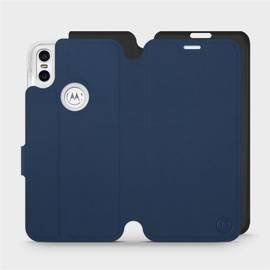 Etui Soft Touch do Motorola One - wzór Głęboki granat z czernią
