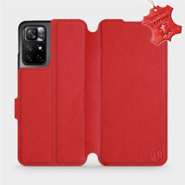 Etui ze skóry naturalnej do Xiaomi Redmi Note 11S 5G - wzór Red Leather