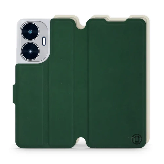 Etui Soft Touch do Realme C55 - wzór Miejska zieleń z platyną