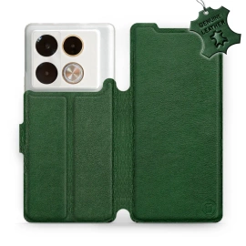Etui ze skóry naturalnej do Infinix Note 40 Pro - wzór Green Leather