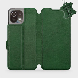 Etui ze skóry naturalnej do Xiaomi 11 Lite 5G NE - wzór Green Leather