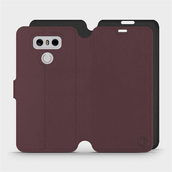 Etui Soft Touch do LG G6 - wzór Matowy burgund z czernią
