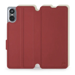 Etui Soft Touch do Sony Xperia 10 VI - wzór Zachodząca czerwień z platyną