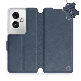 Etui ze skóry naturalnej do OPPO A79 5G - wzór Blue Leather