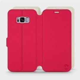 Etui Soft Touch do Samsung Galaxy S8 - wzór Żywa czerwień z platyną