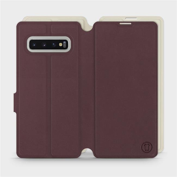 Etui Soft Touch do Samsung Galaxy S10 Plus - wzór Matowy burgund z platyną