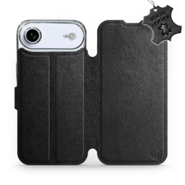 Etui ze skóry naturalnej do Apple iPhone 17 Air - wzór Black Leather
