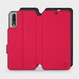 Etui Soft Touch do Huawei P20 - wzór Żywa czerwień z czernią