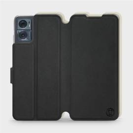 Etui Soft Touch do Motorola Moto E22i - wzór Satynowa czerń z platyną