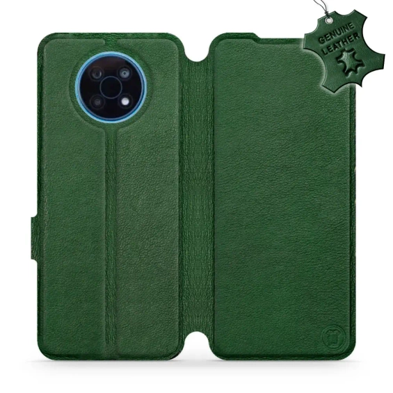 Etui ze skóry naturalnej do Nokia G50 5G - wzór Green Leather