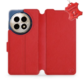 Etui ze skóry naturalnej do OnePlus 13 - wzór Red Leather
