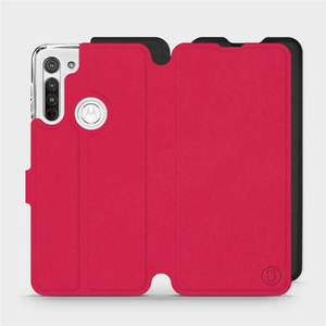 Etui Soft Touch do Motorola Moto G8 - wzór Żywa czerwień z czernią