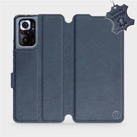 Etui ze skóry naturalnej do Xiaomi Redmi Note 10 Pro - wzór Blue Leather