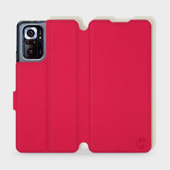 Etui Soft Touch do Xiaomi Redmi Note 10 Pro - wzór Żywa czerwień z platyną