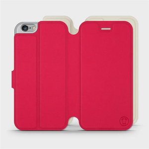 Etui Soft Touch do Apple iPhone 6 - wzór Żywa czerwień z platyną