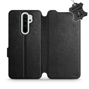 Etui ze skóry naturalnej do Xiaomi Redmi Note 8 Pro - wzór Black Leather