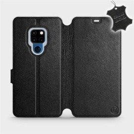 Etui ze skóry naturalnej do Huawei Mate 20 - wzór Black Leather