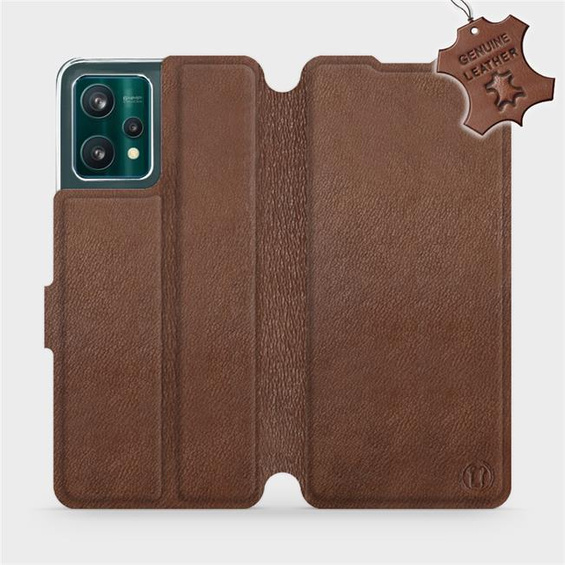 Etui ze skóry naturalnej do Realme 9 Pro - wzór Brown Leather