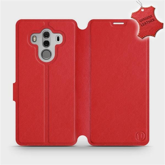 Etui ze skóry naturalnej do Huawei Mate 10 Pro - wzór Red Leather