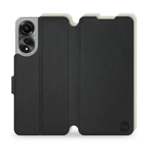 Etui Soft Touch do OPPO A78 5G - wzór Satynowa czerń z platyną