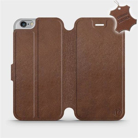 Etui ze skóry naturalnej do Apple iPhone 6 - wzór Brown Leather