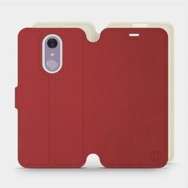 Etui Soft Touch do LG Q7 - wzór Zachodząca czerwień z platyną