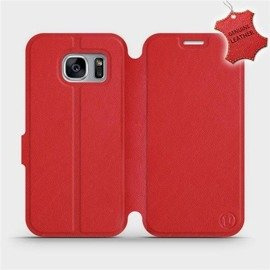 Etui ze skóry naturalnej do Samsung Galaxy S7 Edge - wzór Red Leather